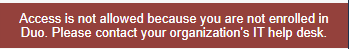 duo error message